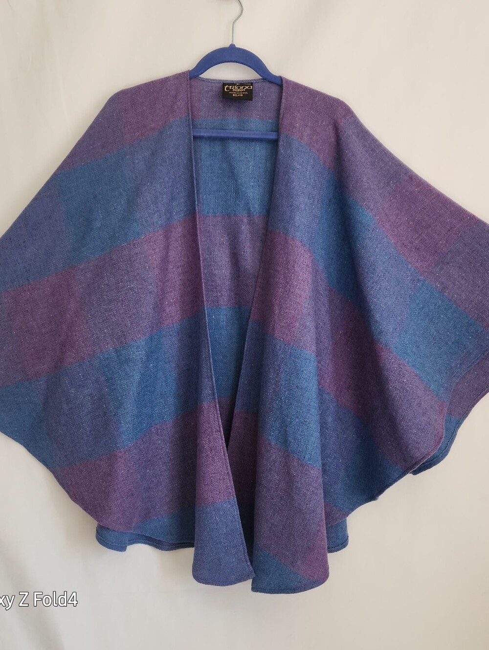 Purple & Blue Open Front Poncho - Women's Jacket & Coat TRIONA